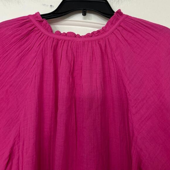 Old Navy Bright Pink Cotton Gauze Midi Swing Dress L Summer Boho Beachy NWT - Picture 8 of 13